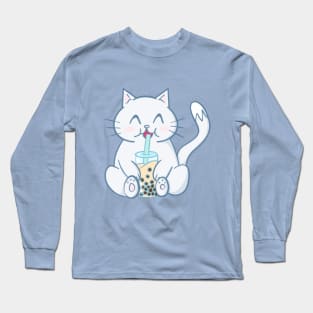 Kitty Cat Bubble Tea Boba Long Sleeve T-Shirt